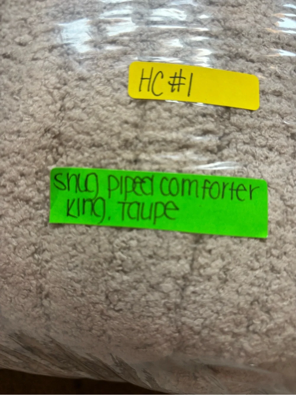 Sunday Citizen Snug Piped Comforter Taupe King/Cal King NWT